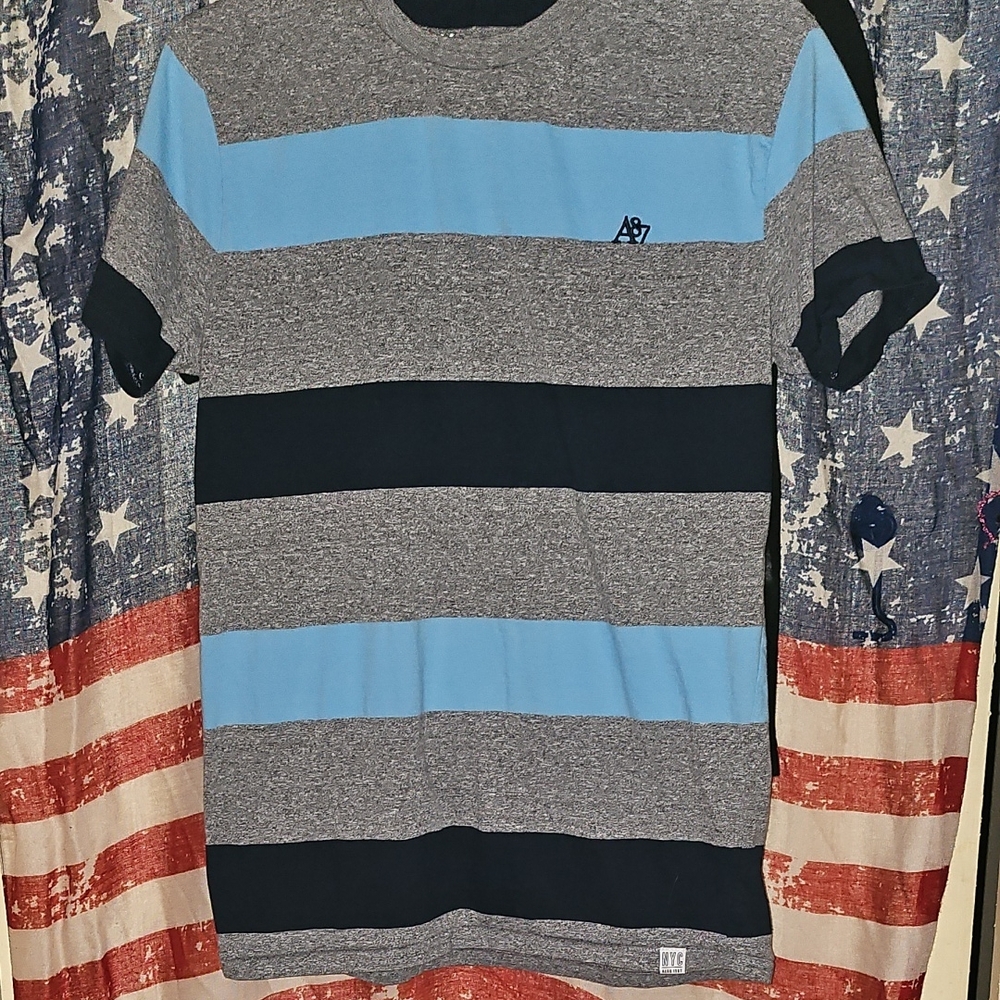 NWOT YOUTH BOYS Aeropostale Gray and Blue Short Sleeve Tee